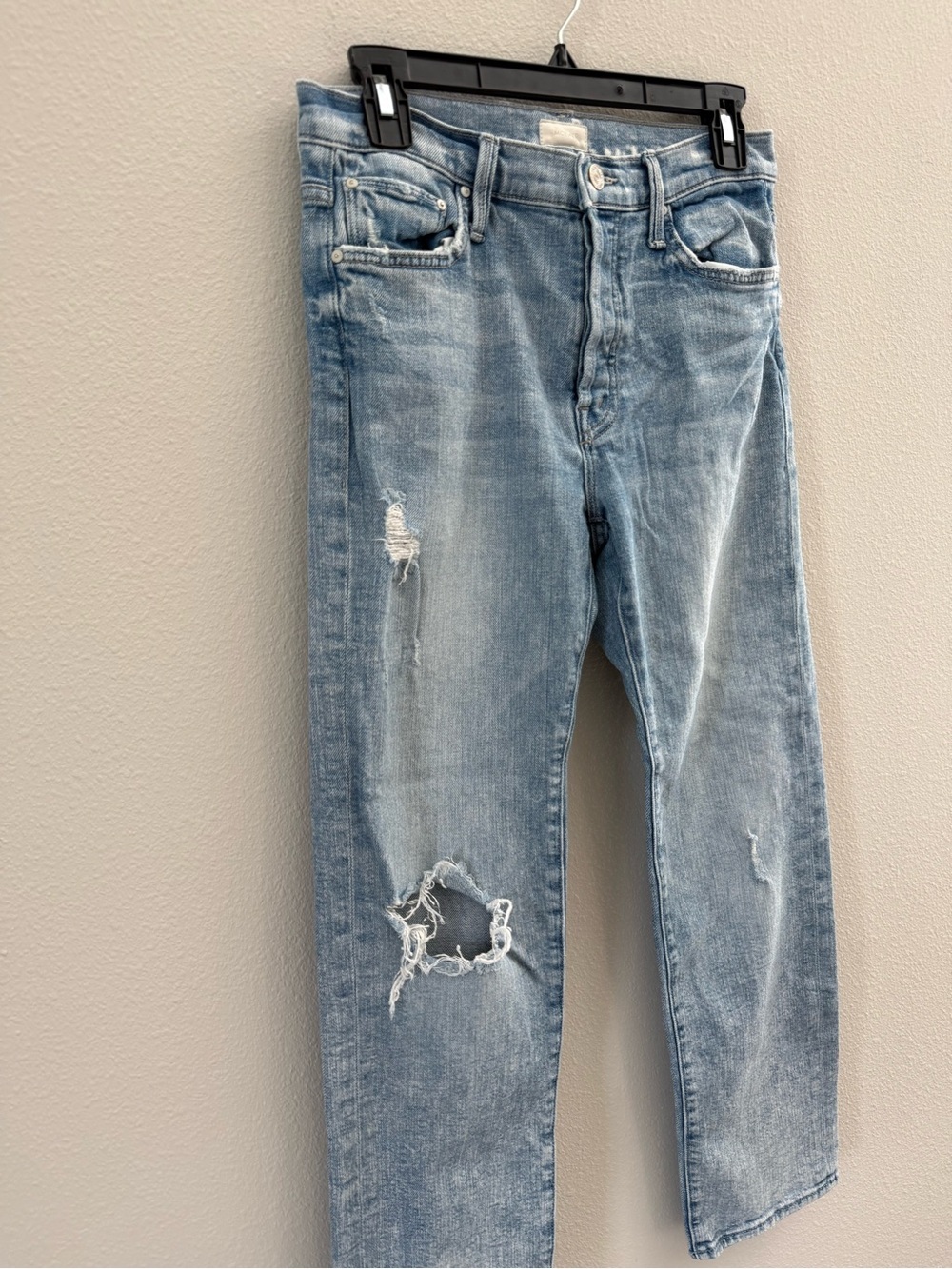 MOTHER The Scrapper Double Cuff Light Blue Denim Jeans 26 - Picture 2 of 8
